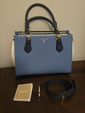 Michael Kors Marilyn Medium Color-Block Saffiano Leather Satchel